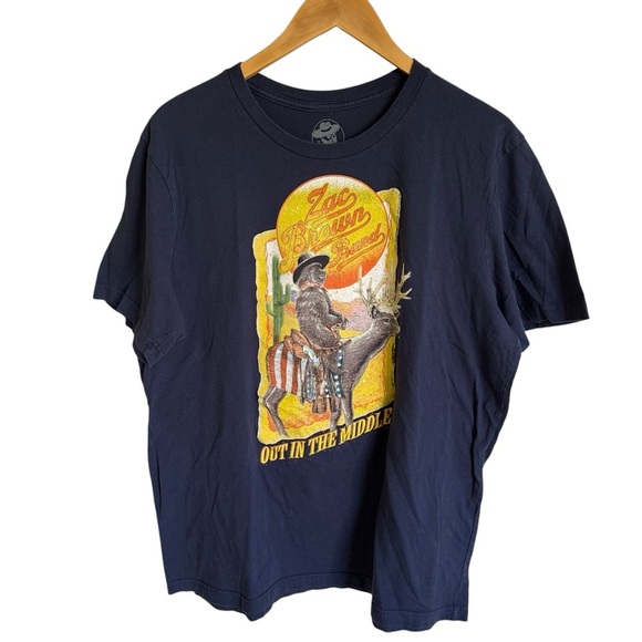 Unisex XL Blue Zac Brown Band ZBB Band Tee T Shirt graphic Concert Tour 2022 - Picture 1 of 6